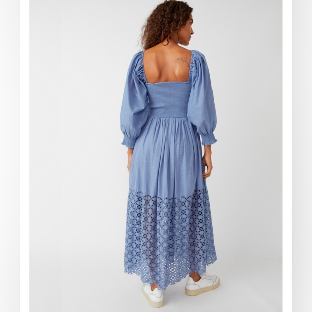 FREE PEOPLE LONG SLEEVE BLUE DRESSS! - Picture 6 of 7